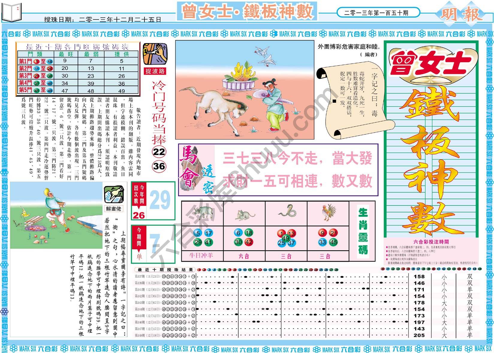 曾女士铁板神数