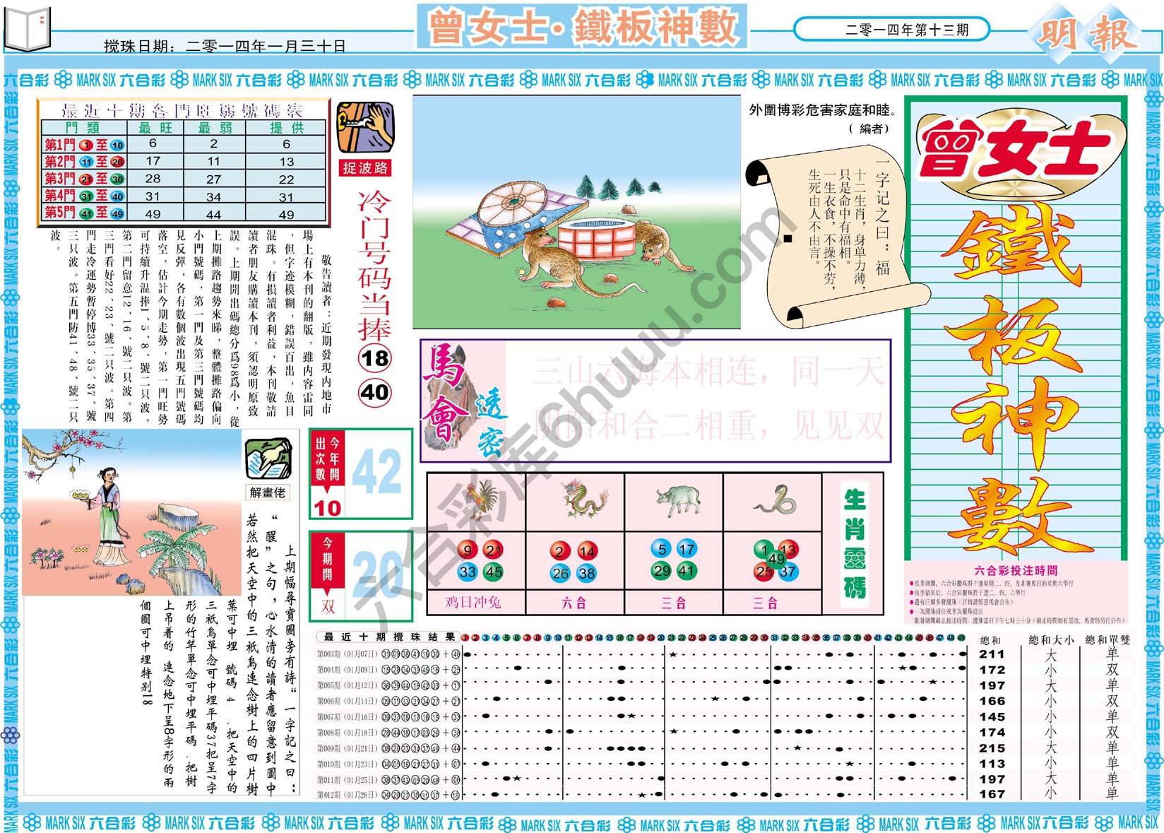 曾女士铁板神数