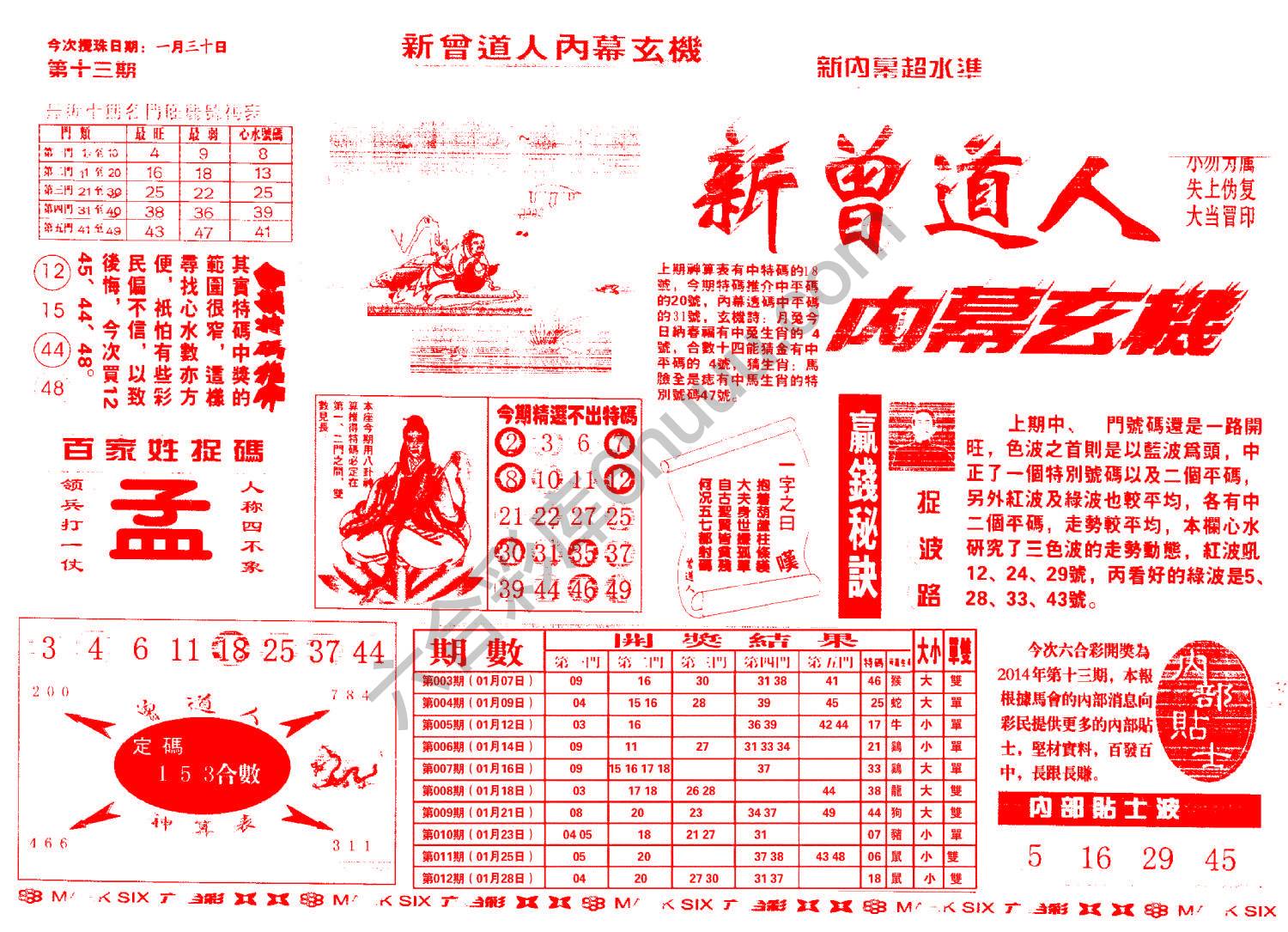 新曾道人内幕玄机