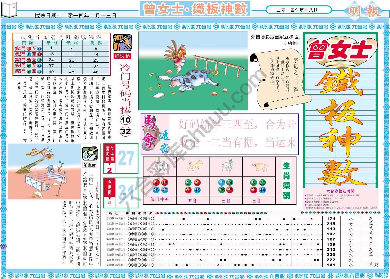 曾女士铁板神数