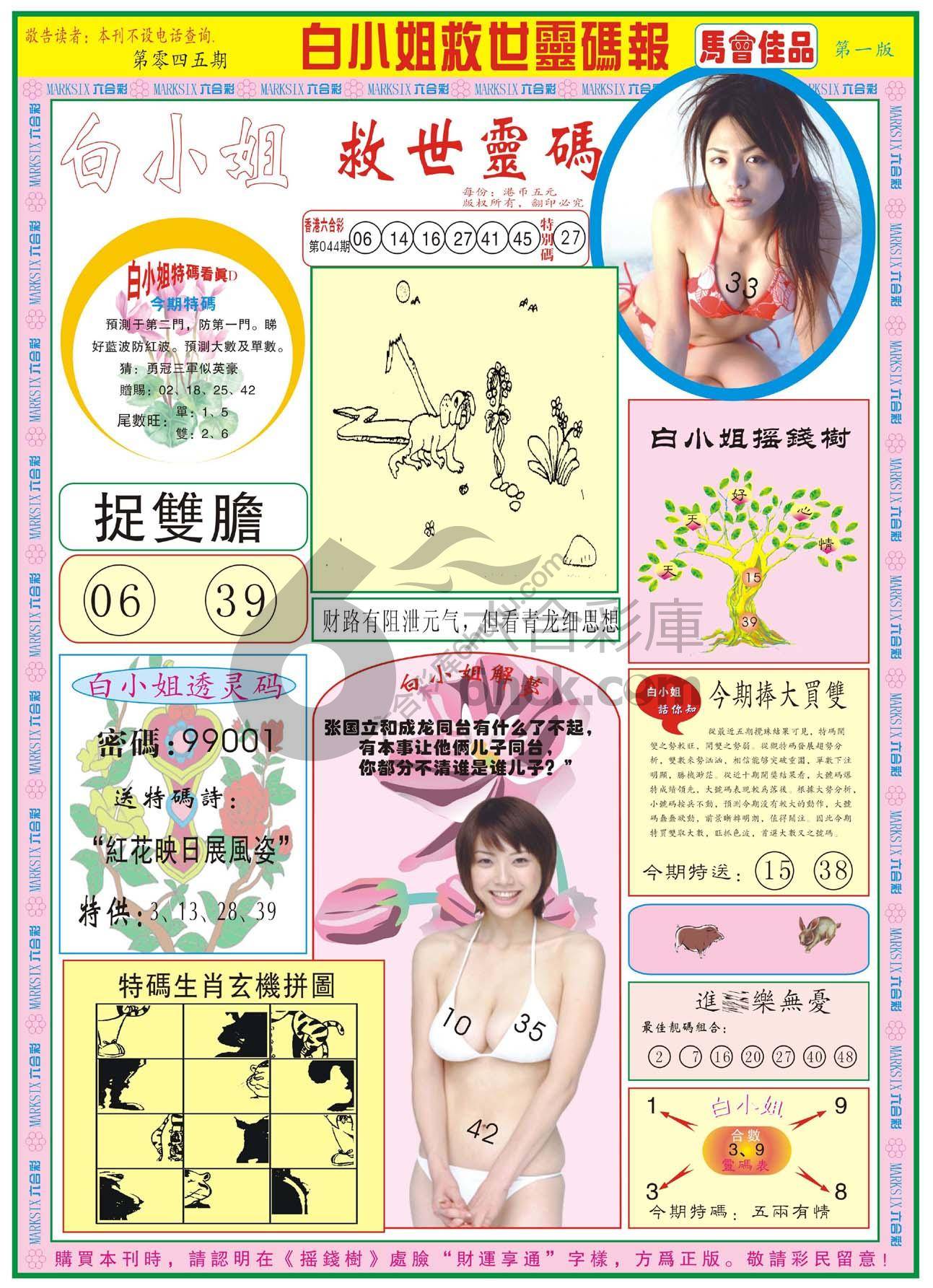 白小姐救世灵码报