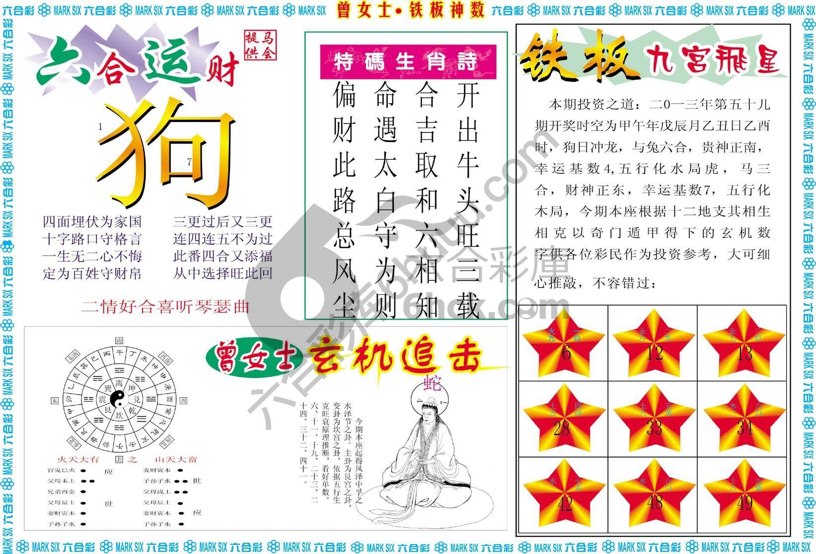 曾女士铁板神数