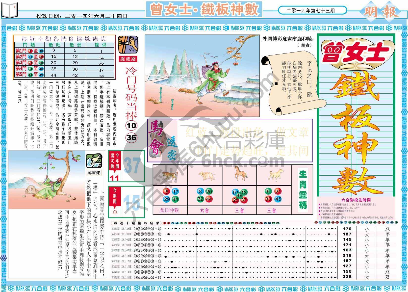 曾女士铁板神数