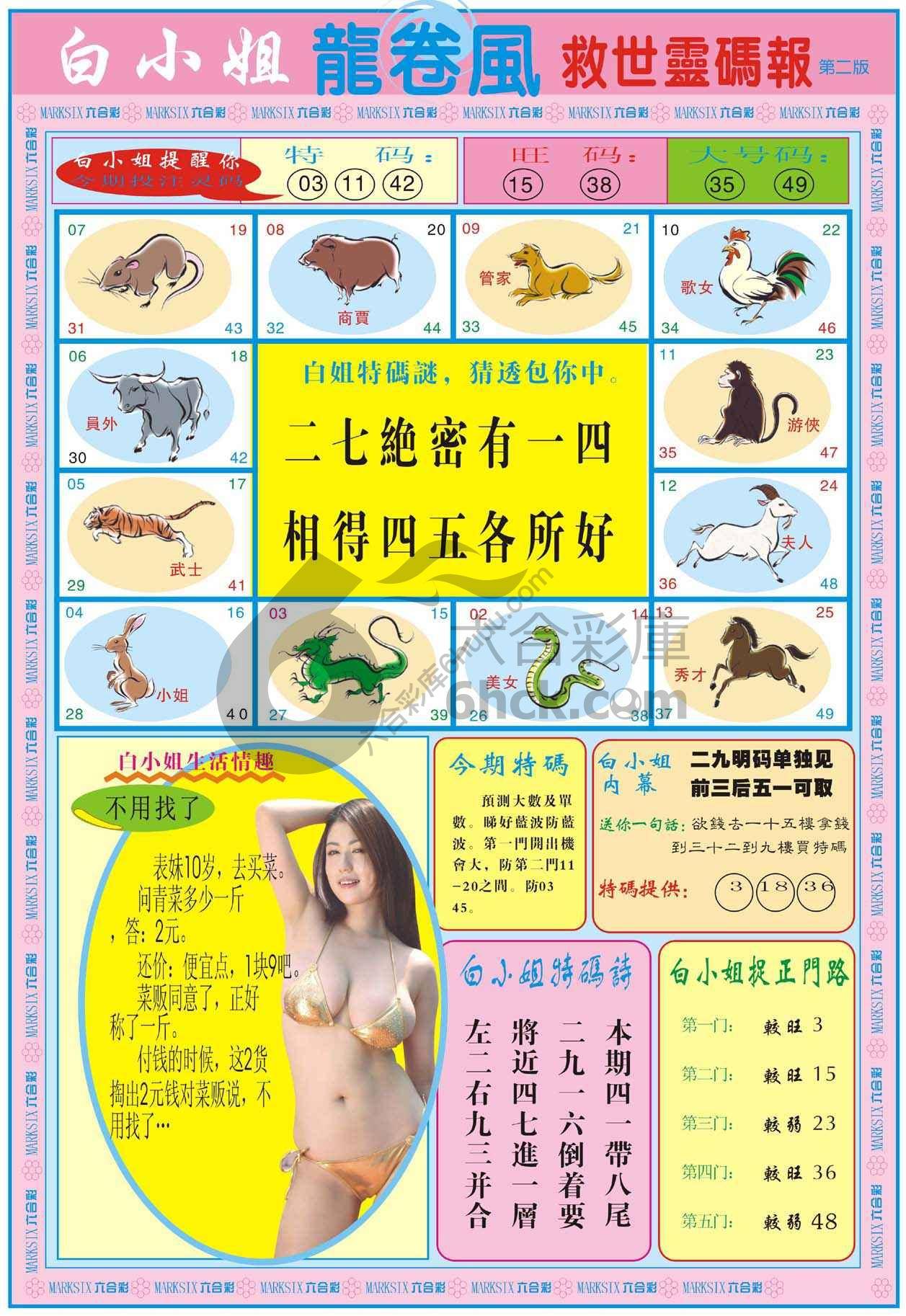 白小姐救世灵码报