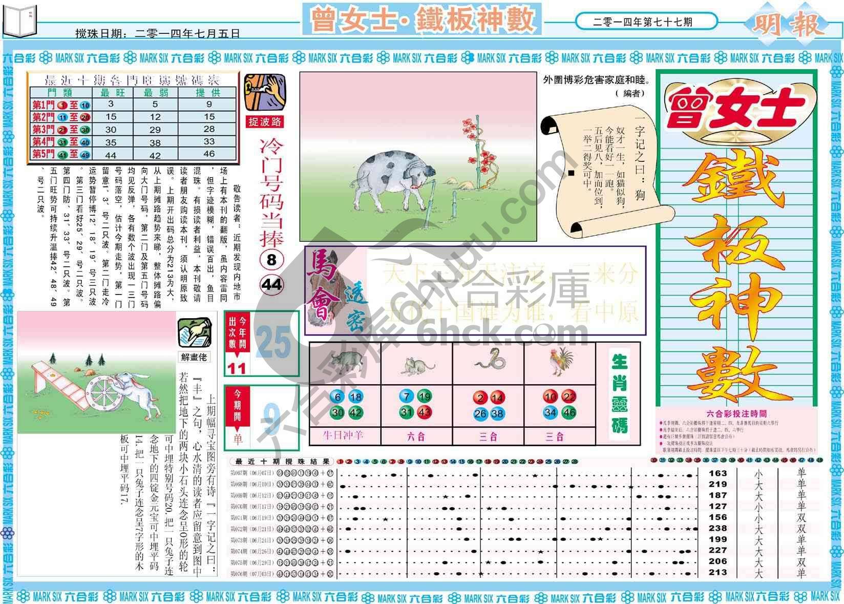 曾女士铁板神数