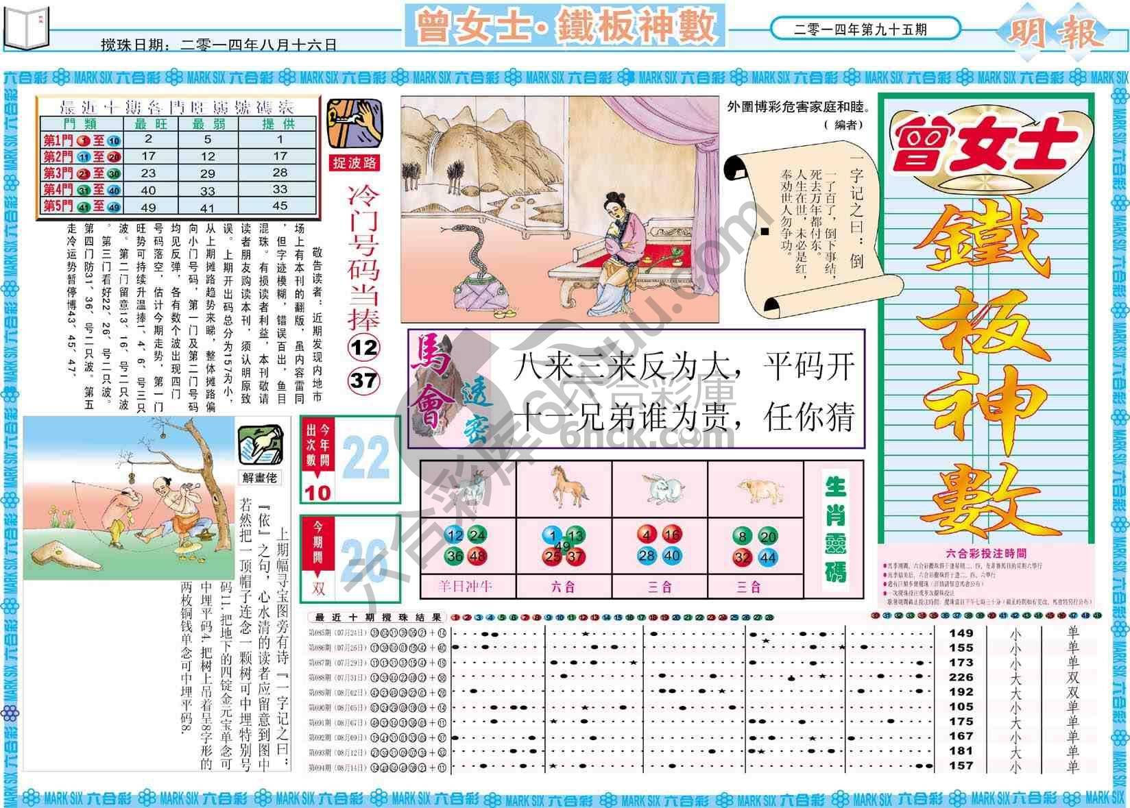 曾女士铁板神数