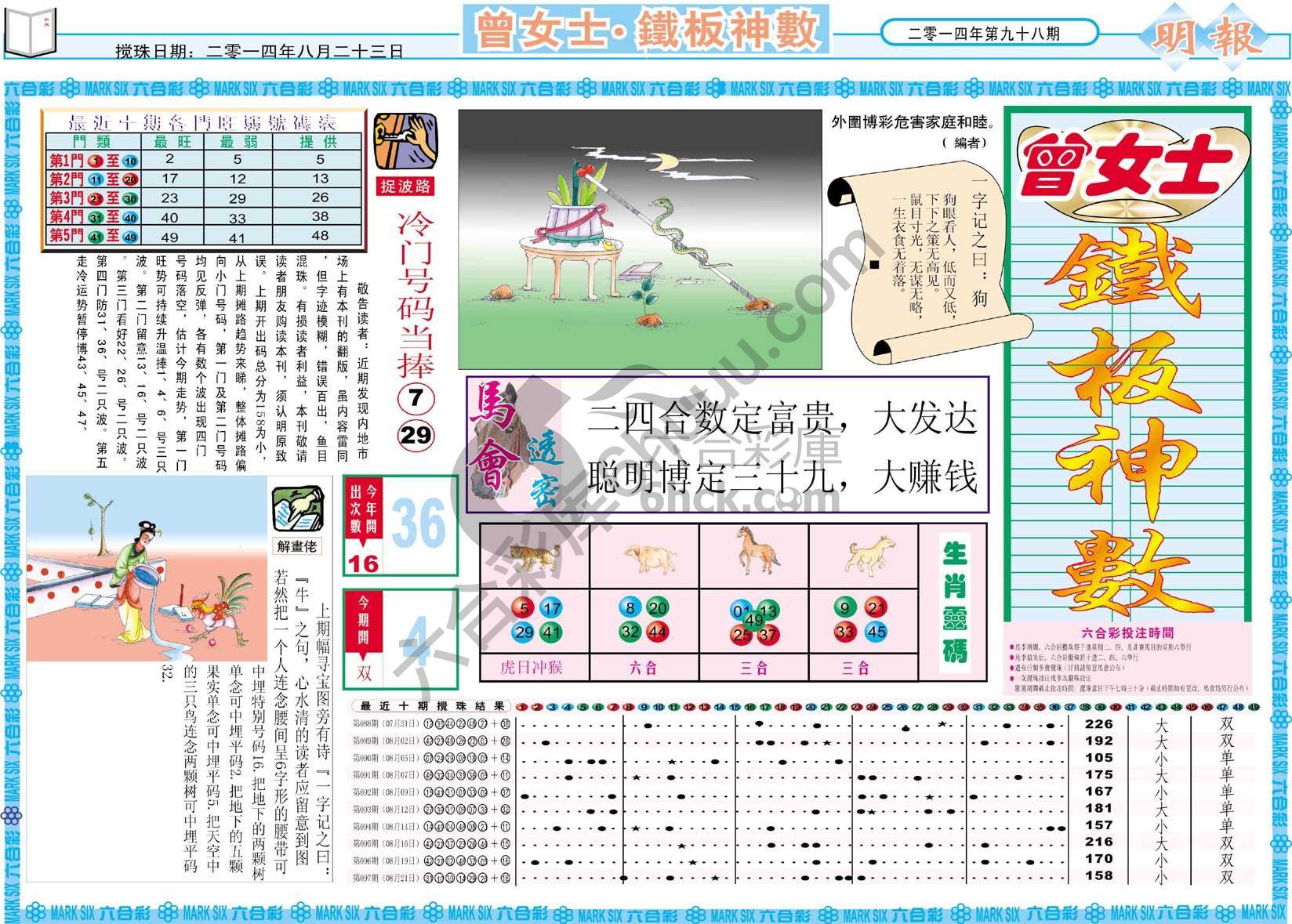 曾女士铁板神数