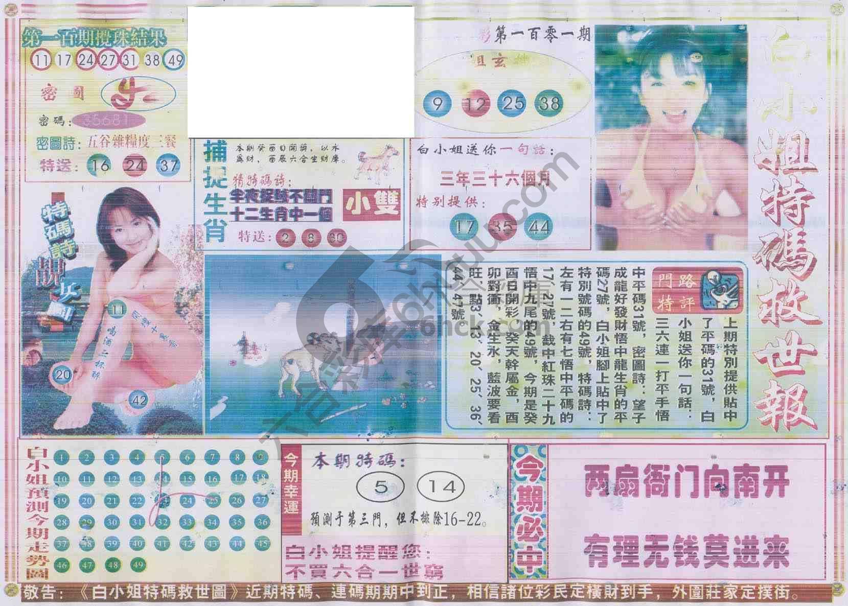 白小姐特码救世报