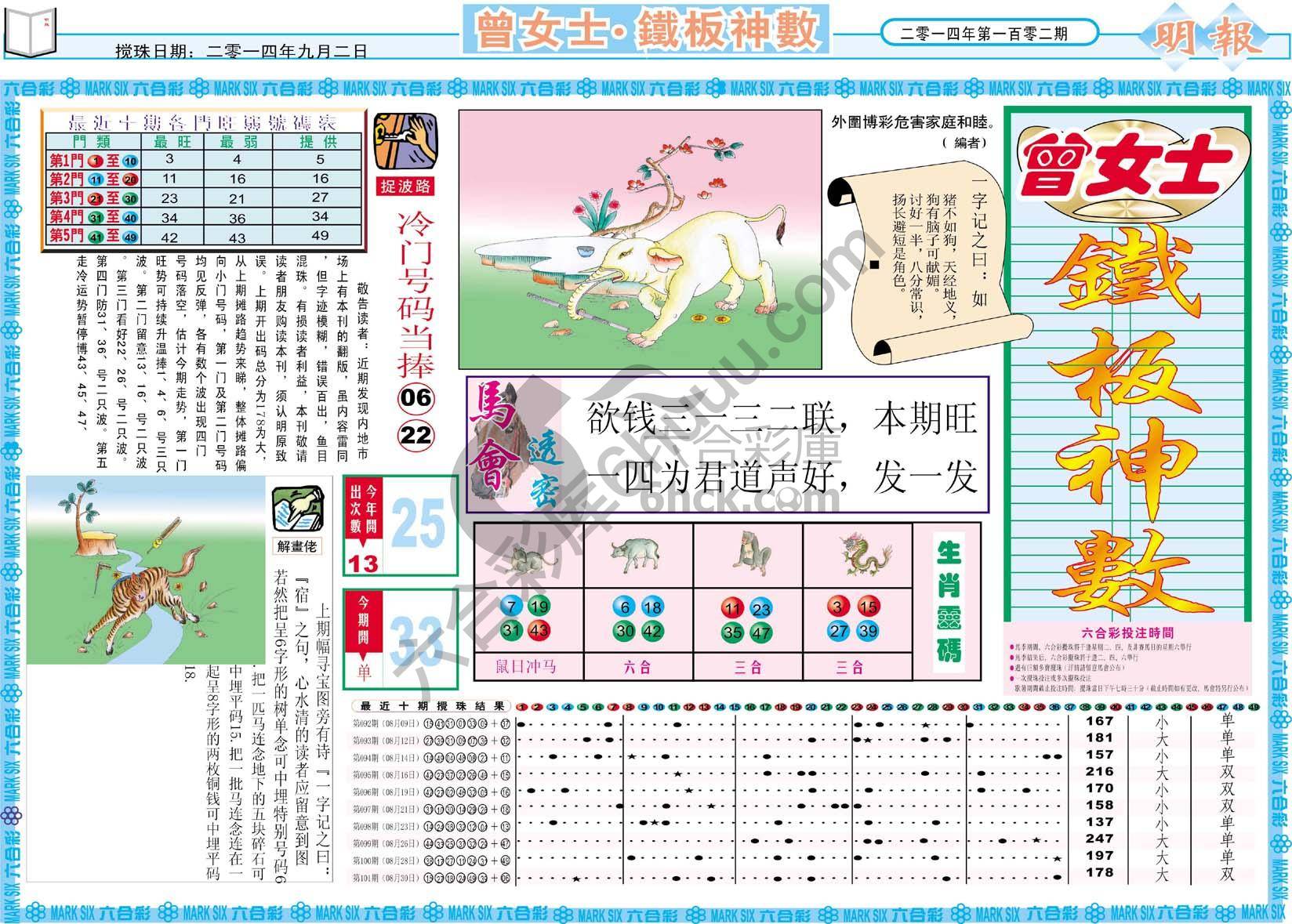 曾女士铁板神数