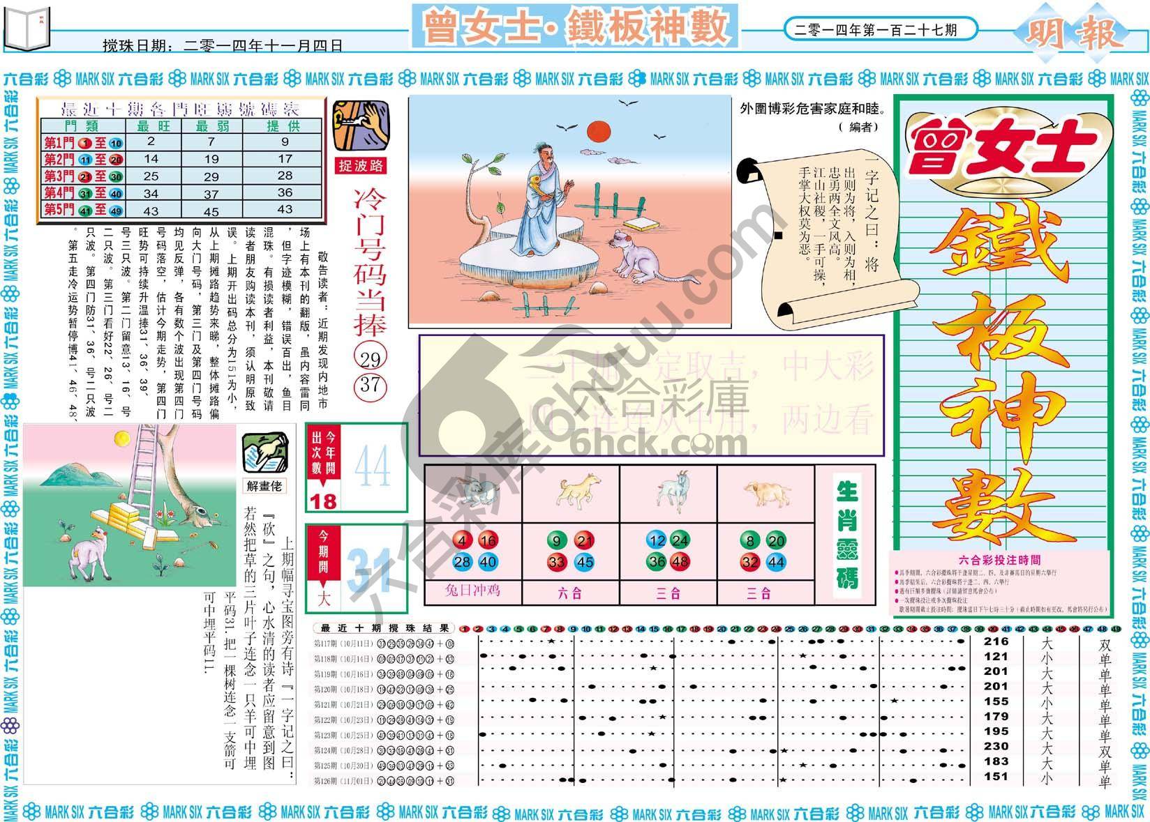 曾女士铁板神数