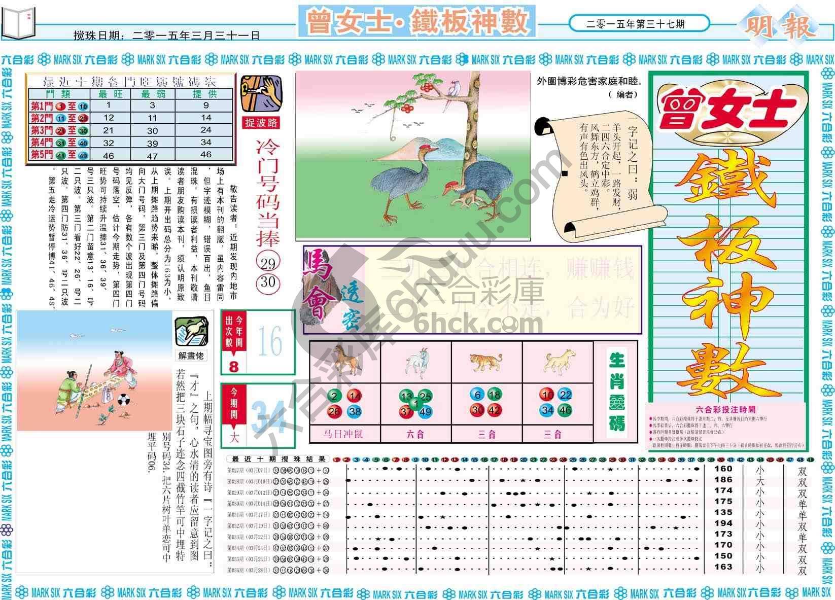 曾女士铁板神数