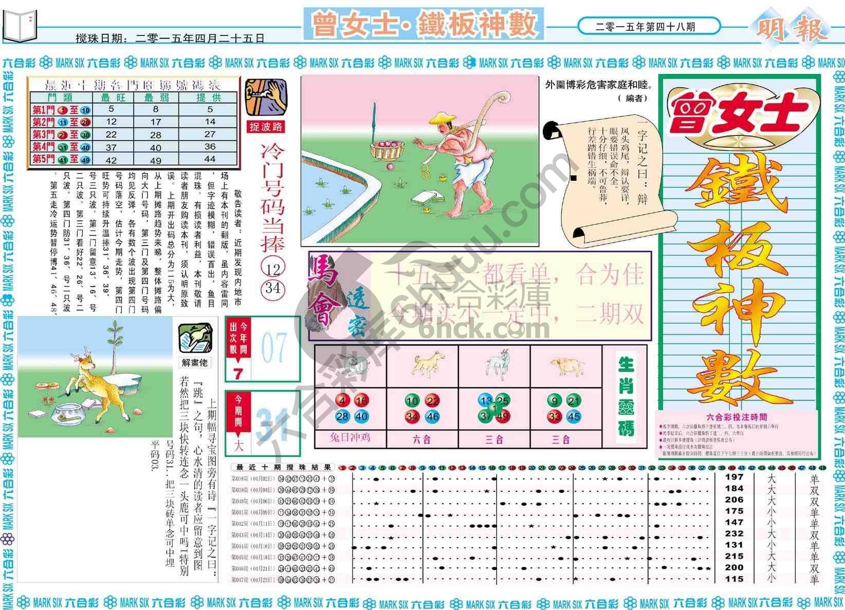 曾女士铁板神数