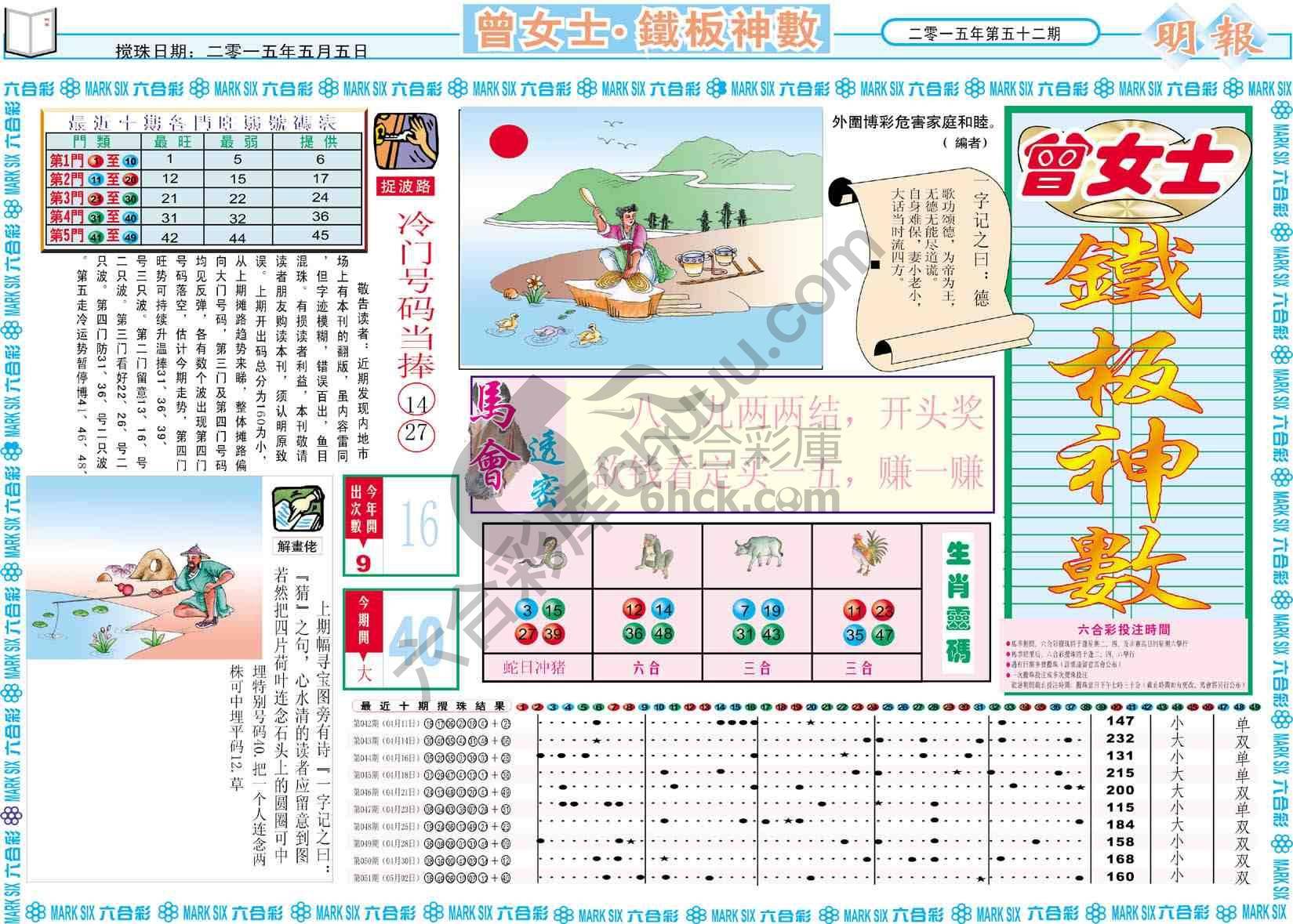 曾女士铁板神数