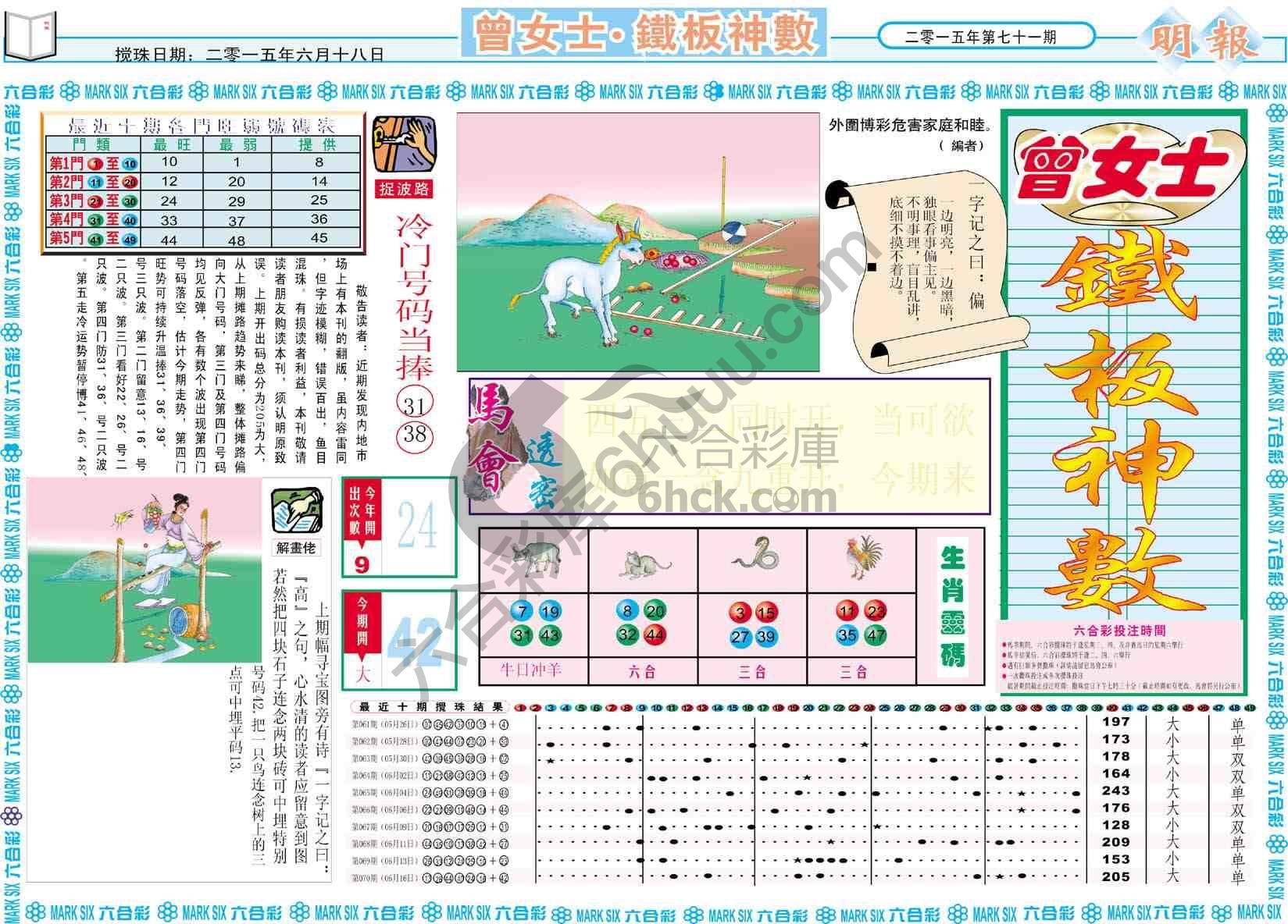 曾女士铁板神数