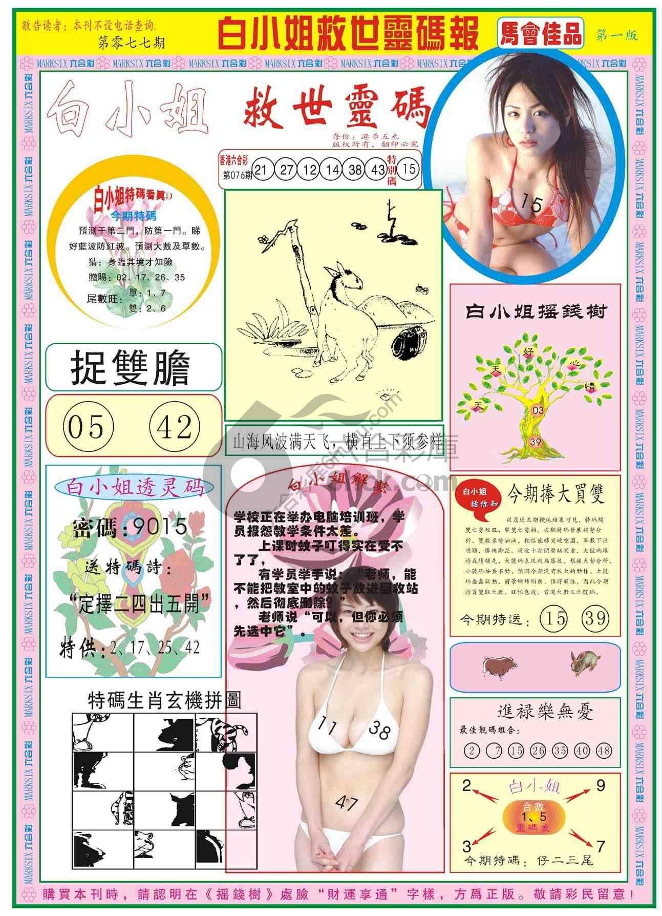 白小姐救世灵码报