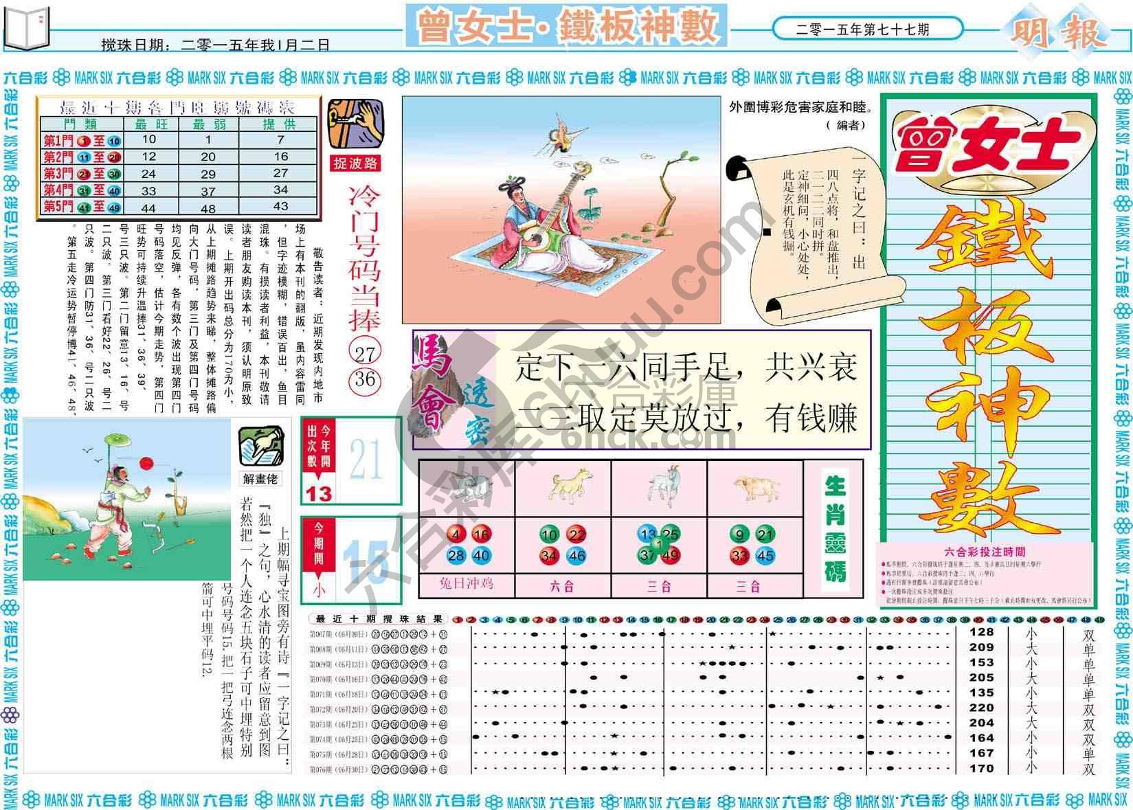 曾女士铁板神数