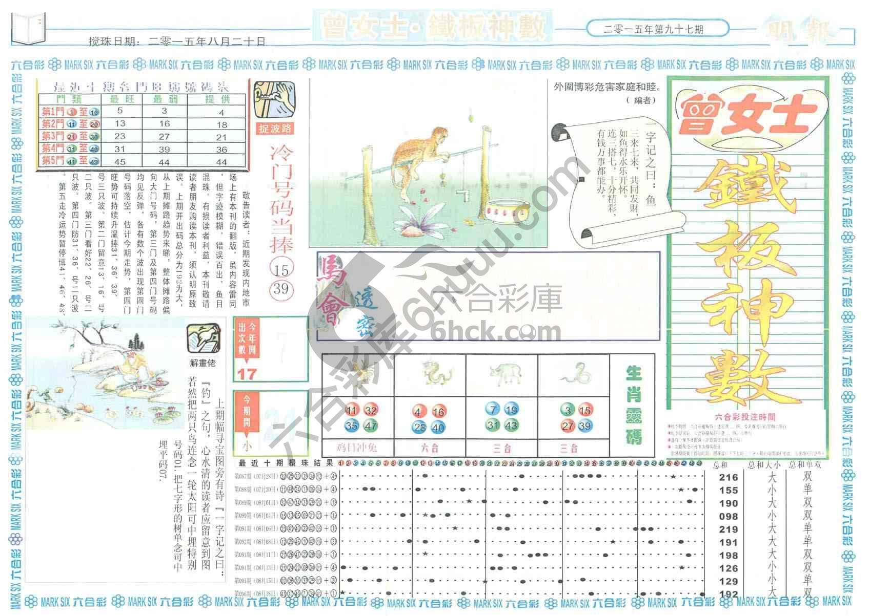 曾女士铁板神数