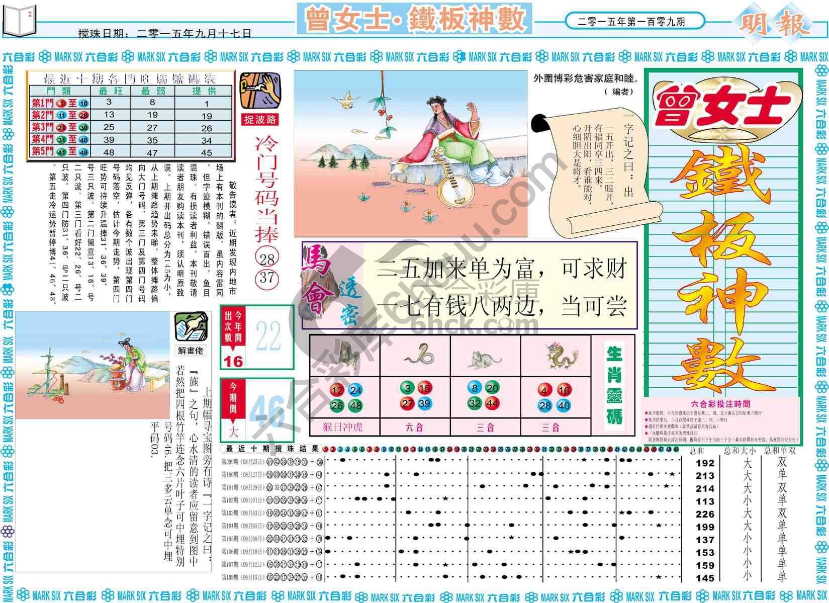 曾女士铁板神数