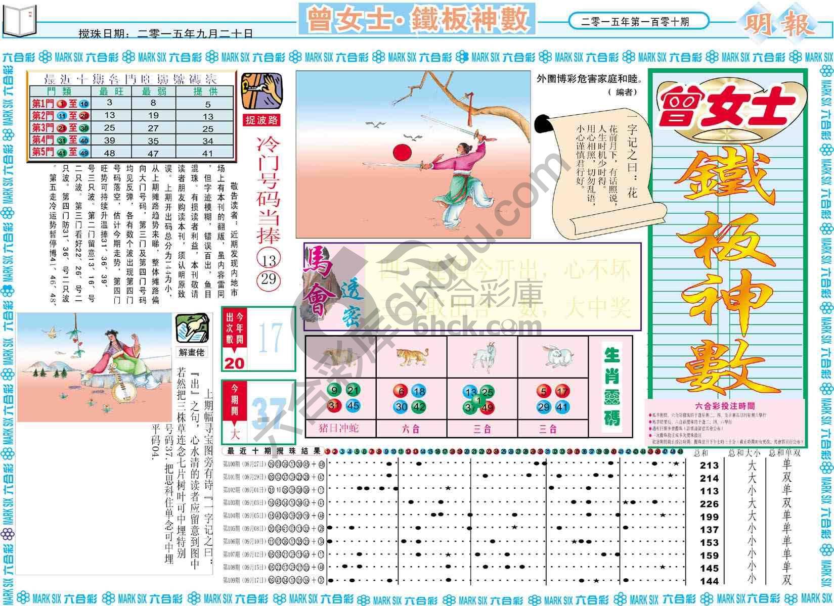 曾女士铁板神数