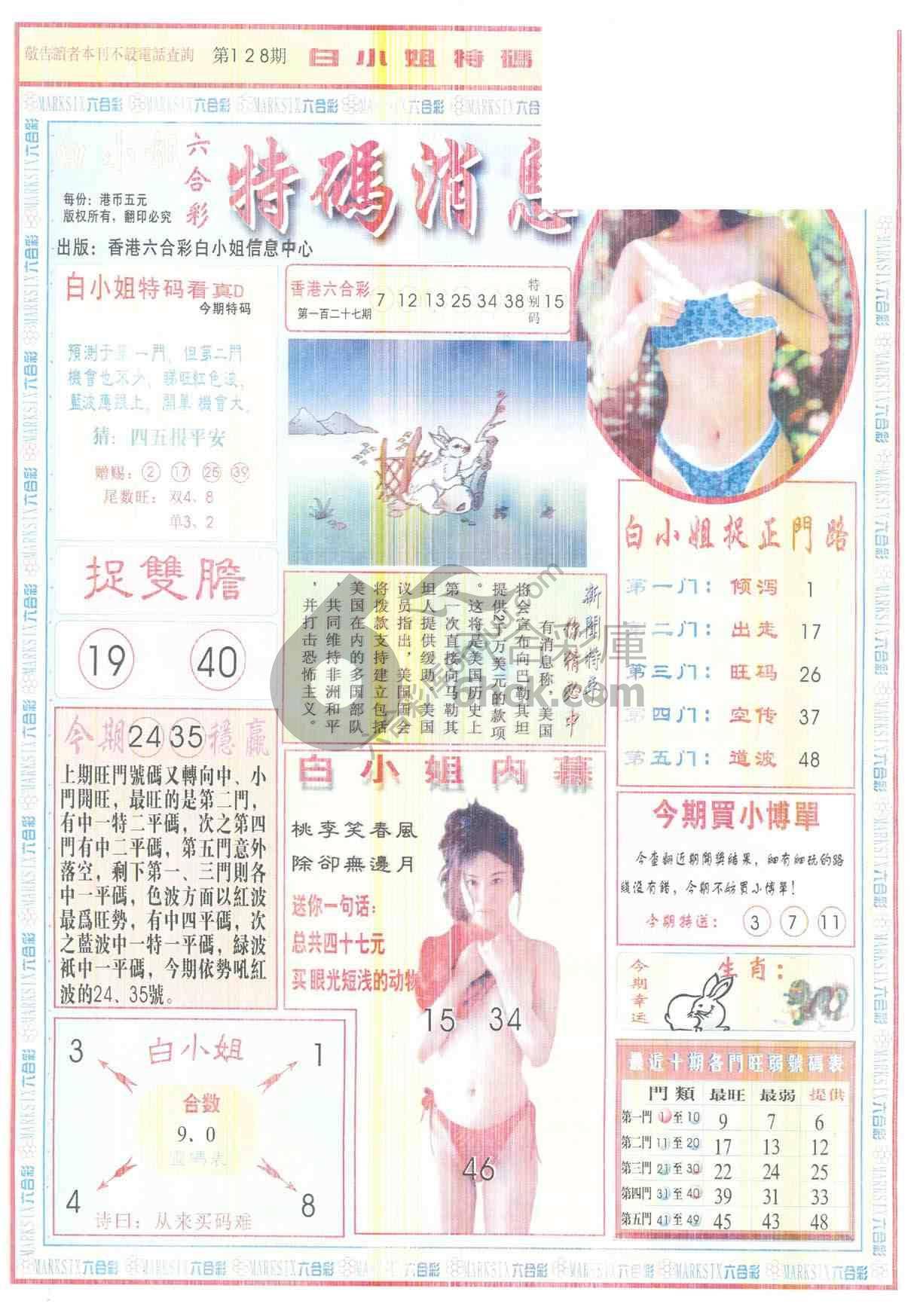 白小姐特码消息