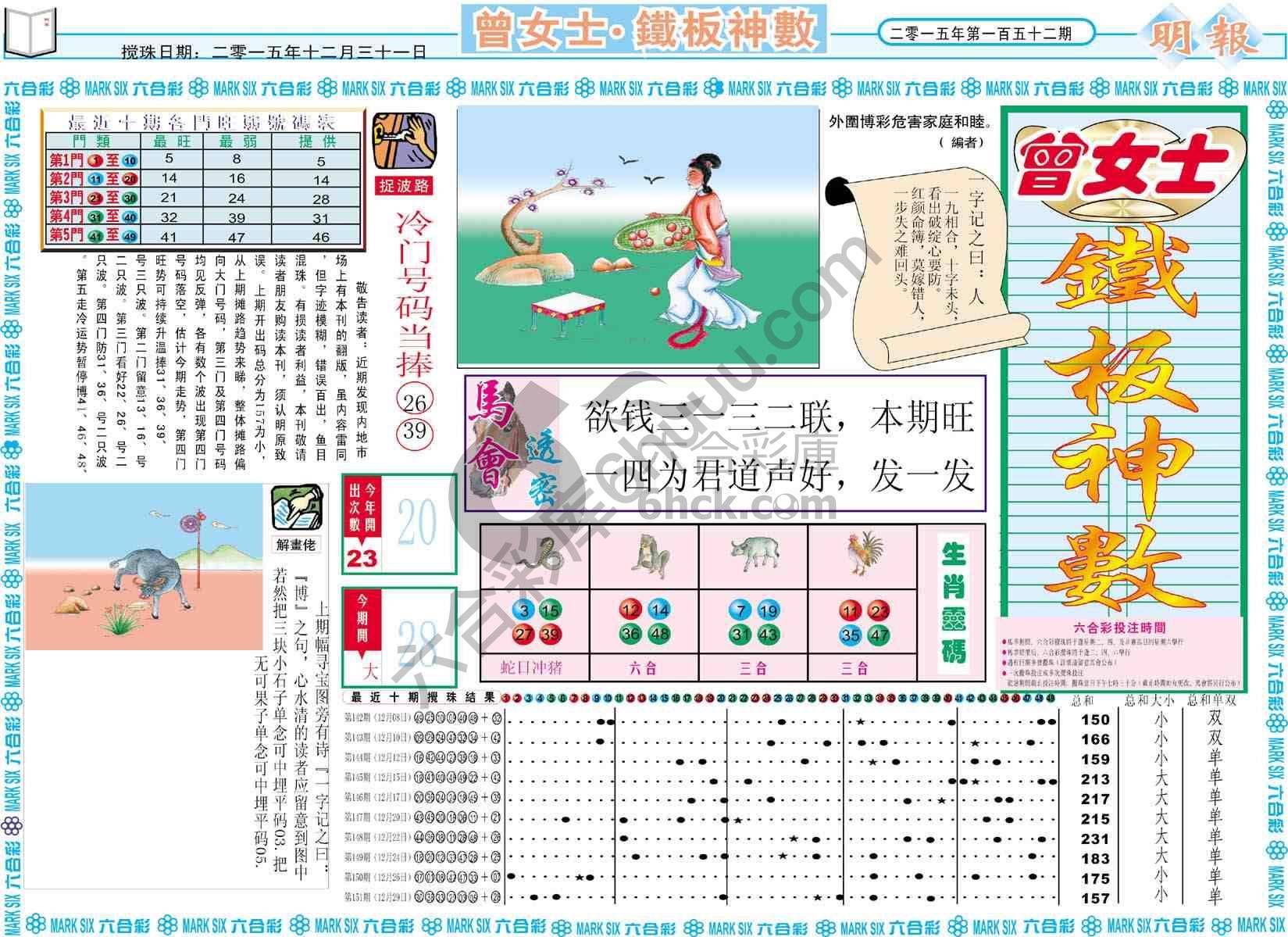 曾女士铁板神数