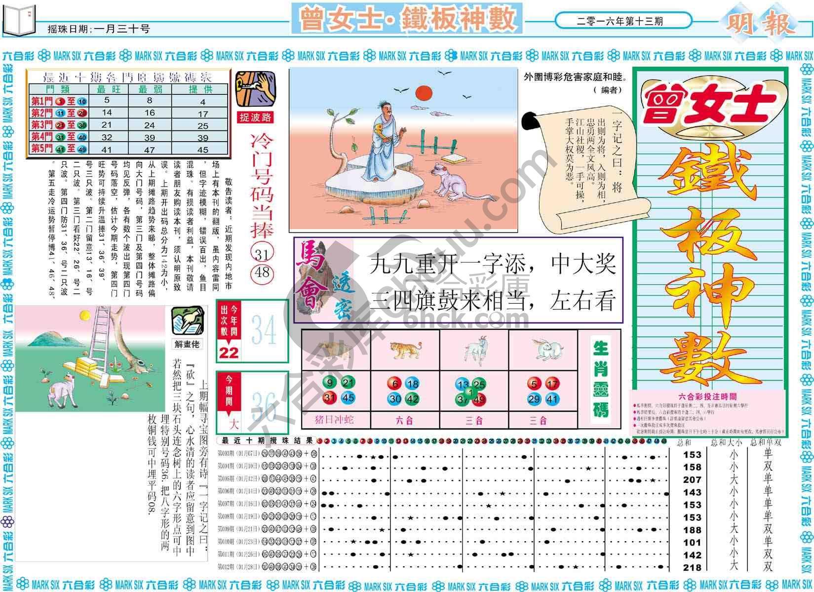 曾女士铁板神数