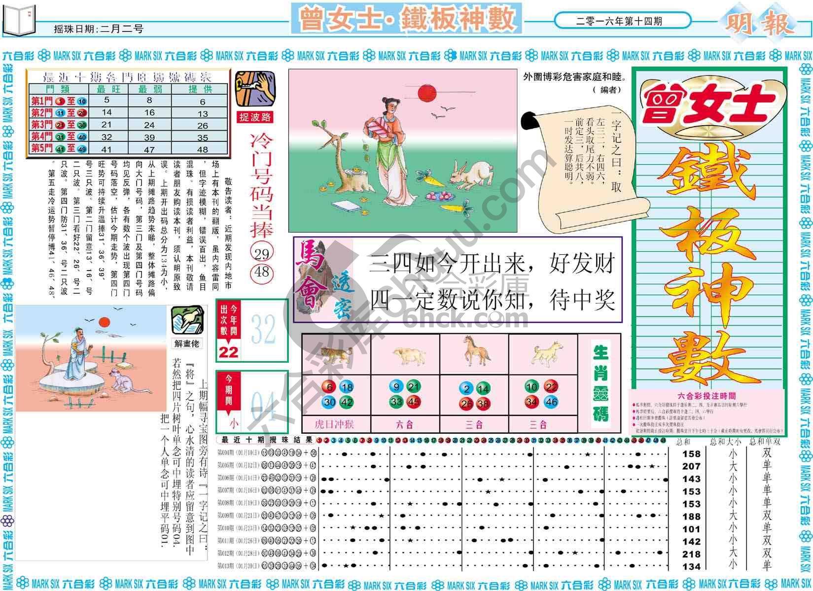 曾女士铁板神数