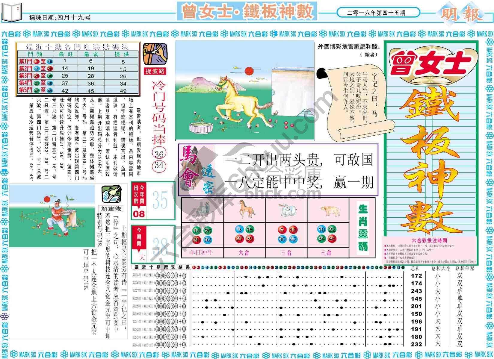 曾女士铁板神数