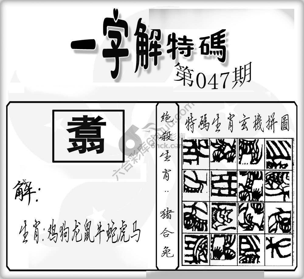 一字解特码