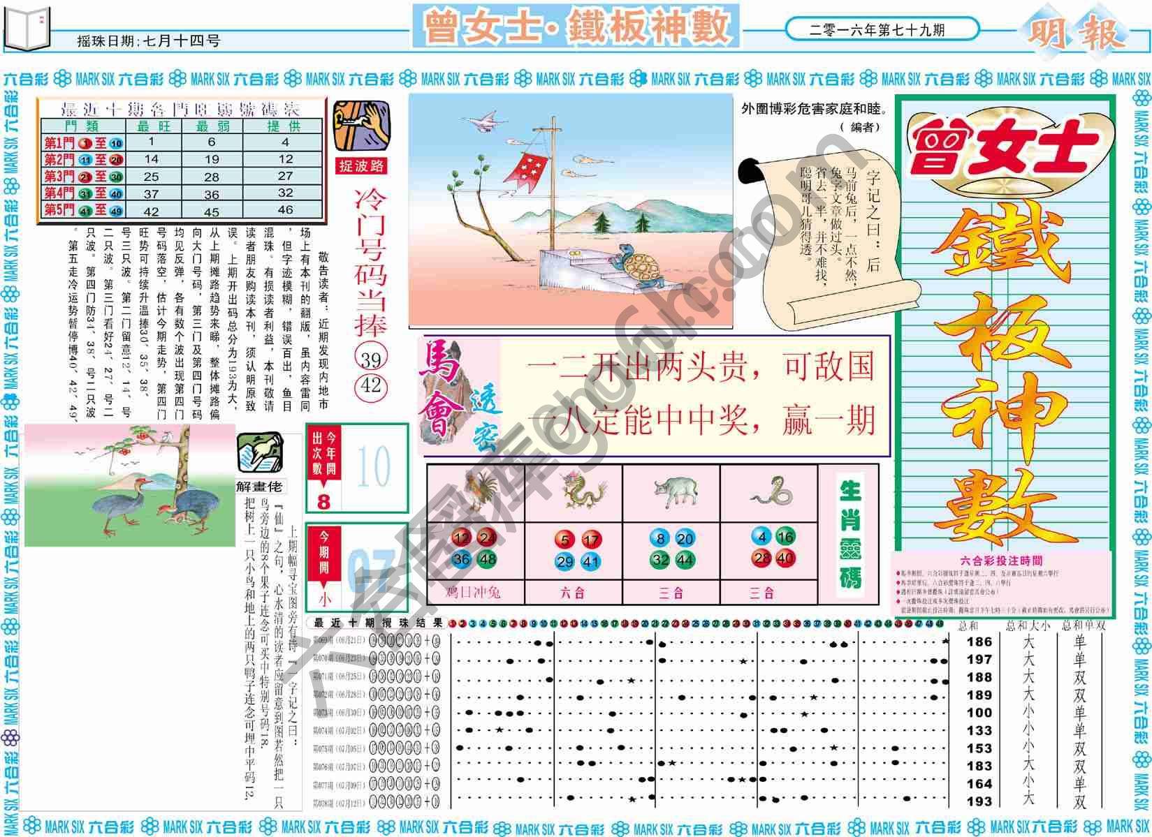 曾女士铁板神数