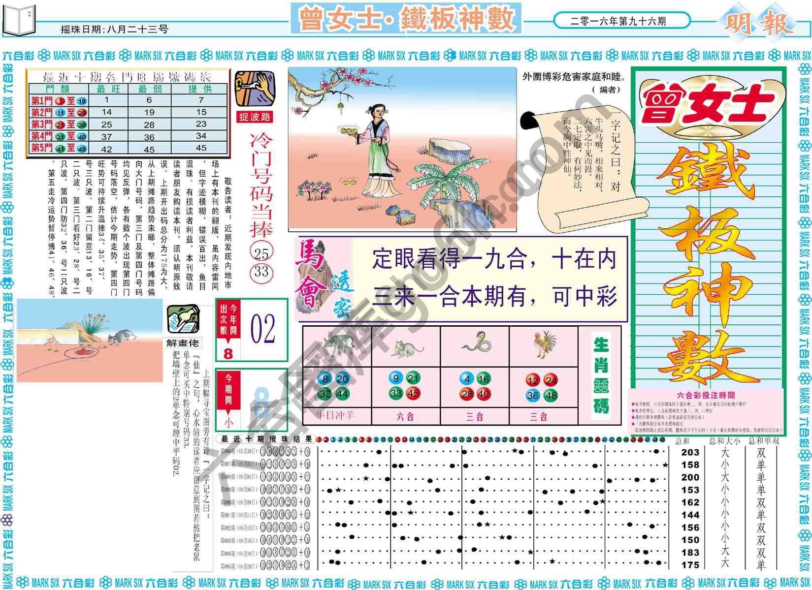 曾女士铁板神数