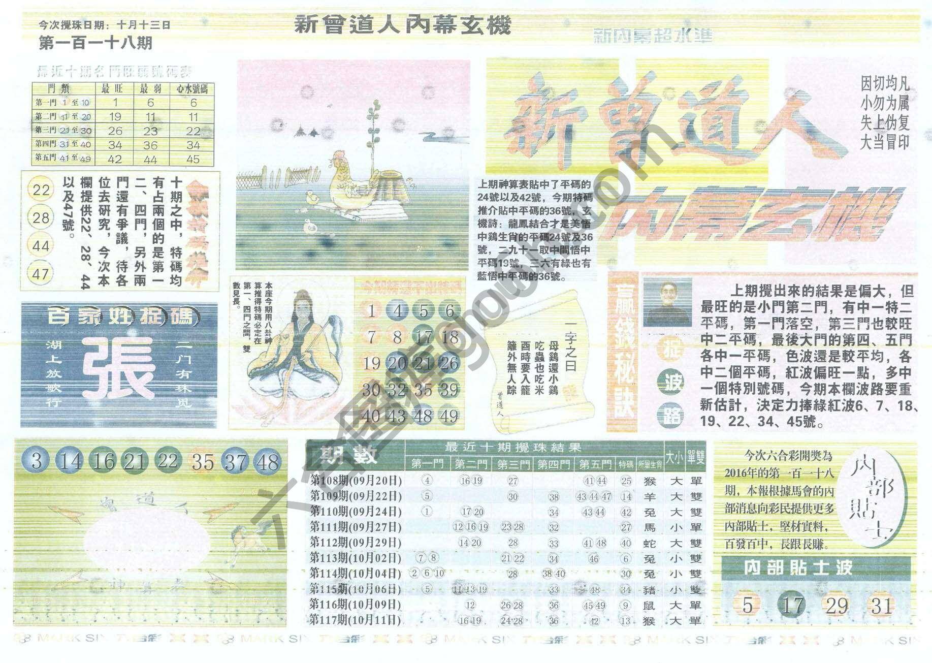 新曾道人内幕玄机