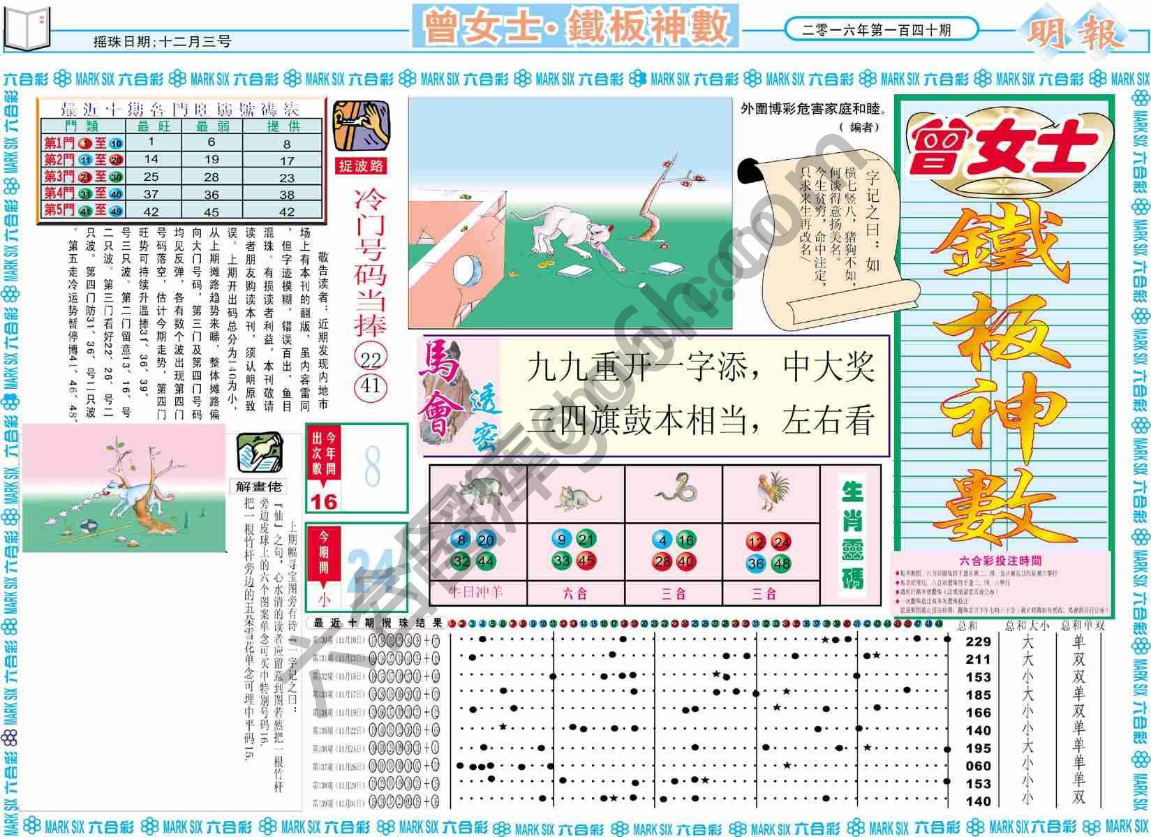 曾女士铁板神数