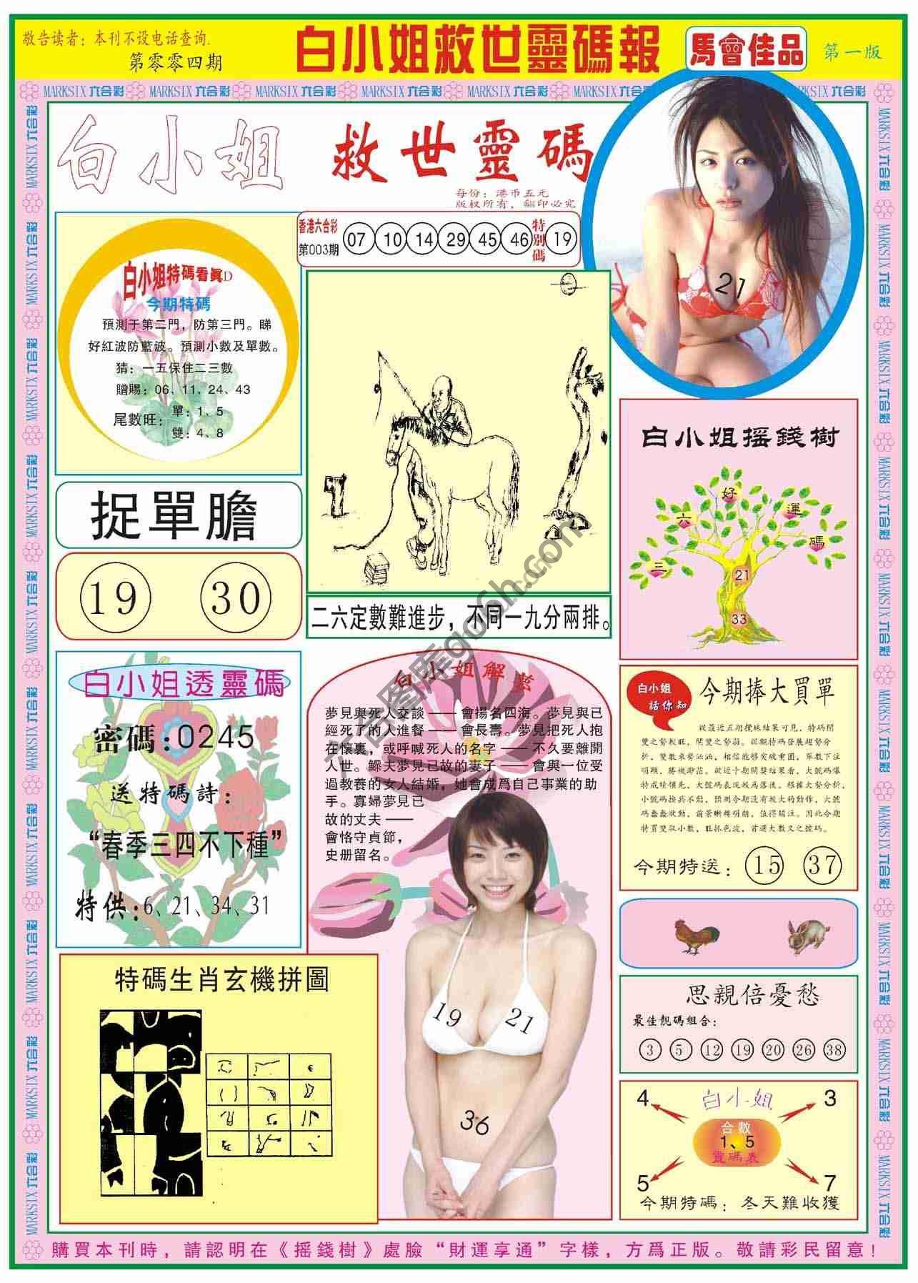 白小姐救世灵码报