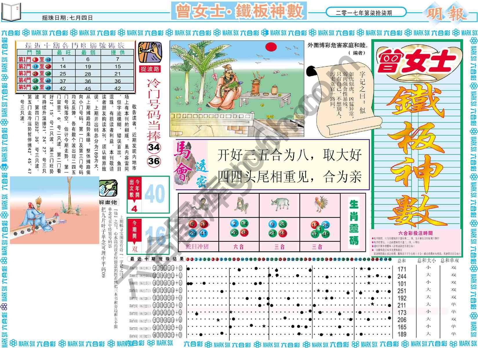 曾女士铁板神数