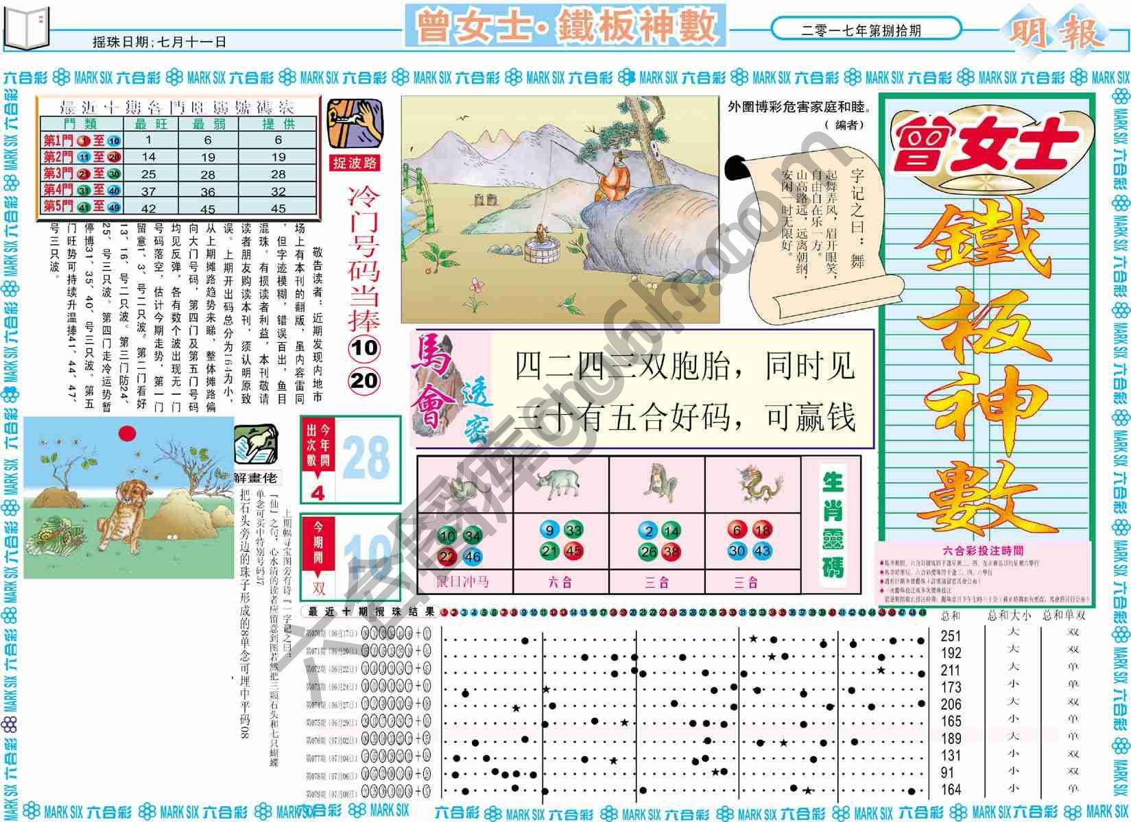 曾女士铁板神数