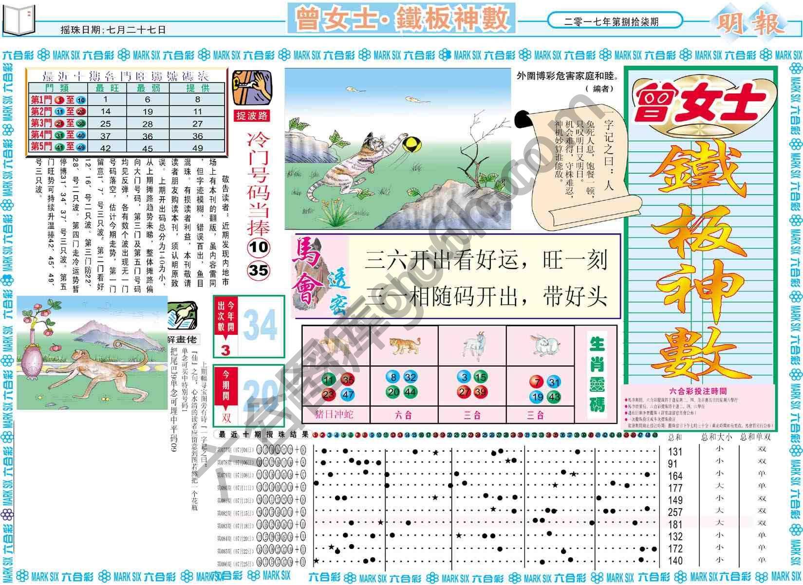 曾女士铁板神数