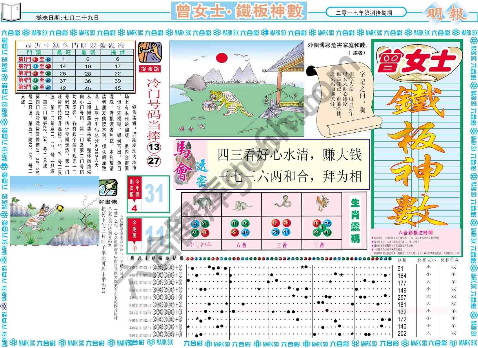 曾女士铁板神数