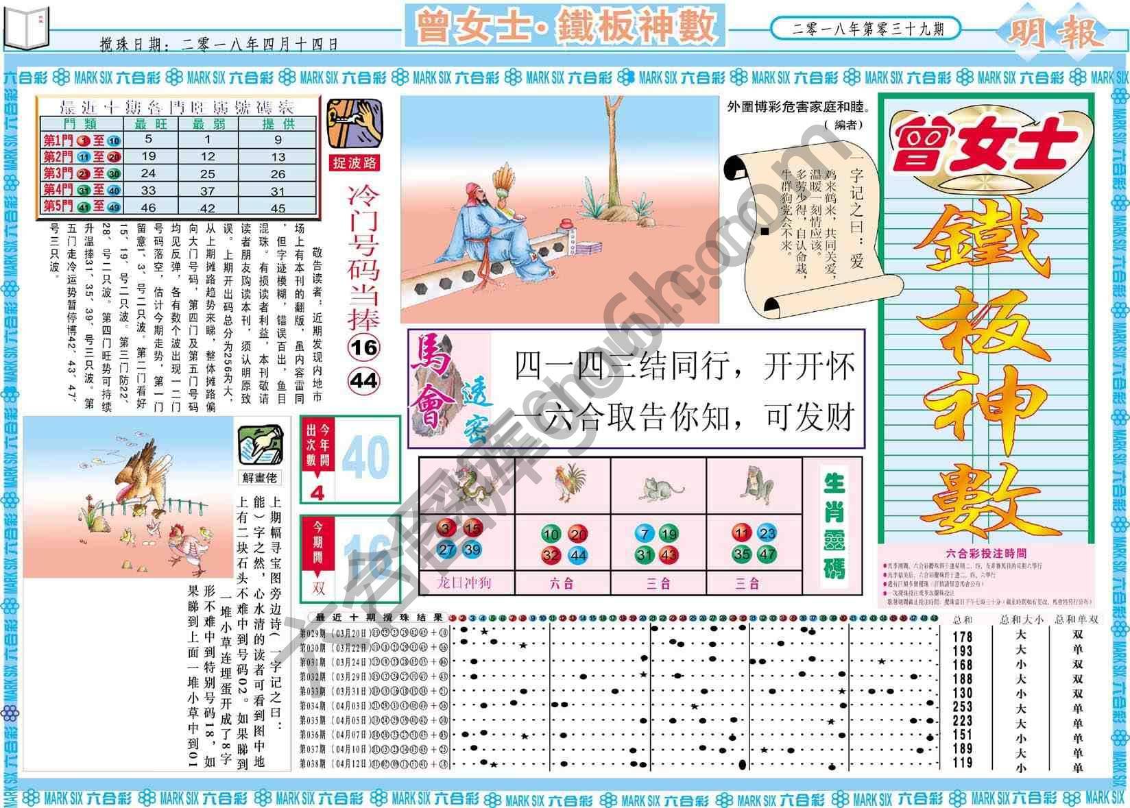 曾女士铁板神数