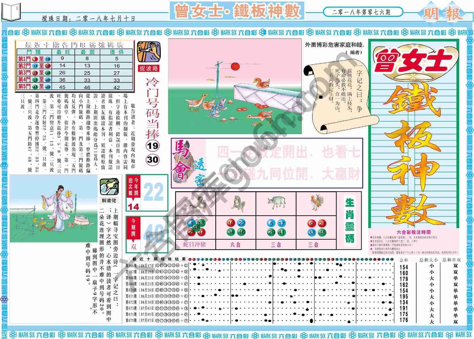 曾女士铁板神数