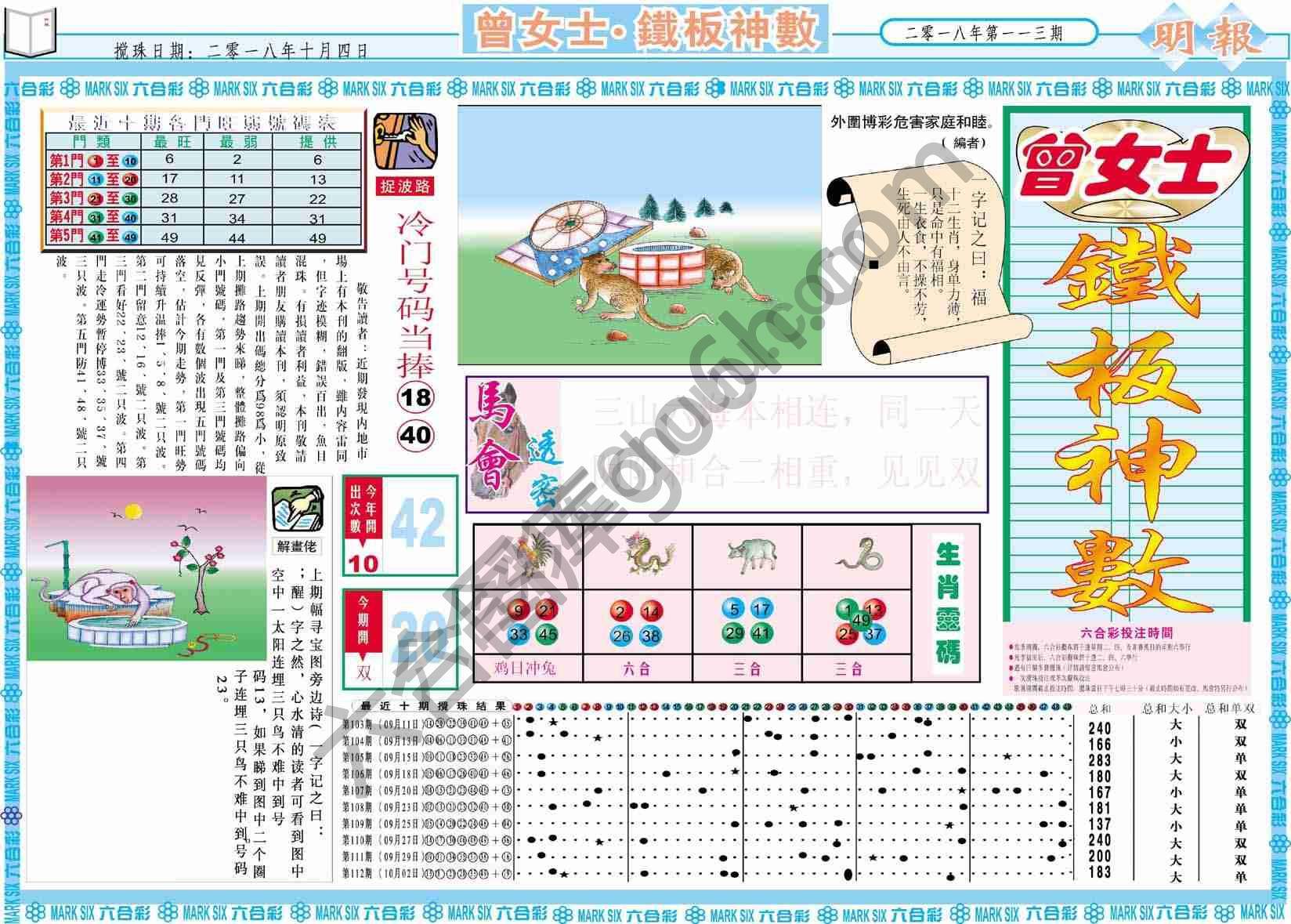 曾女士铁板神数