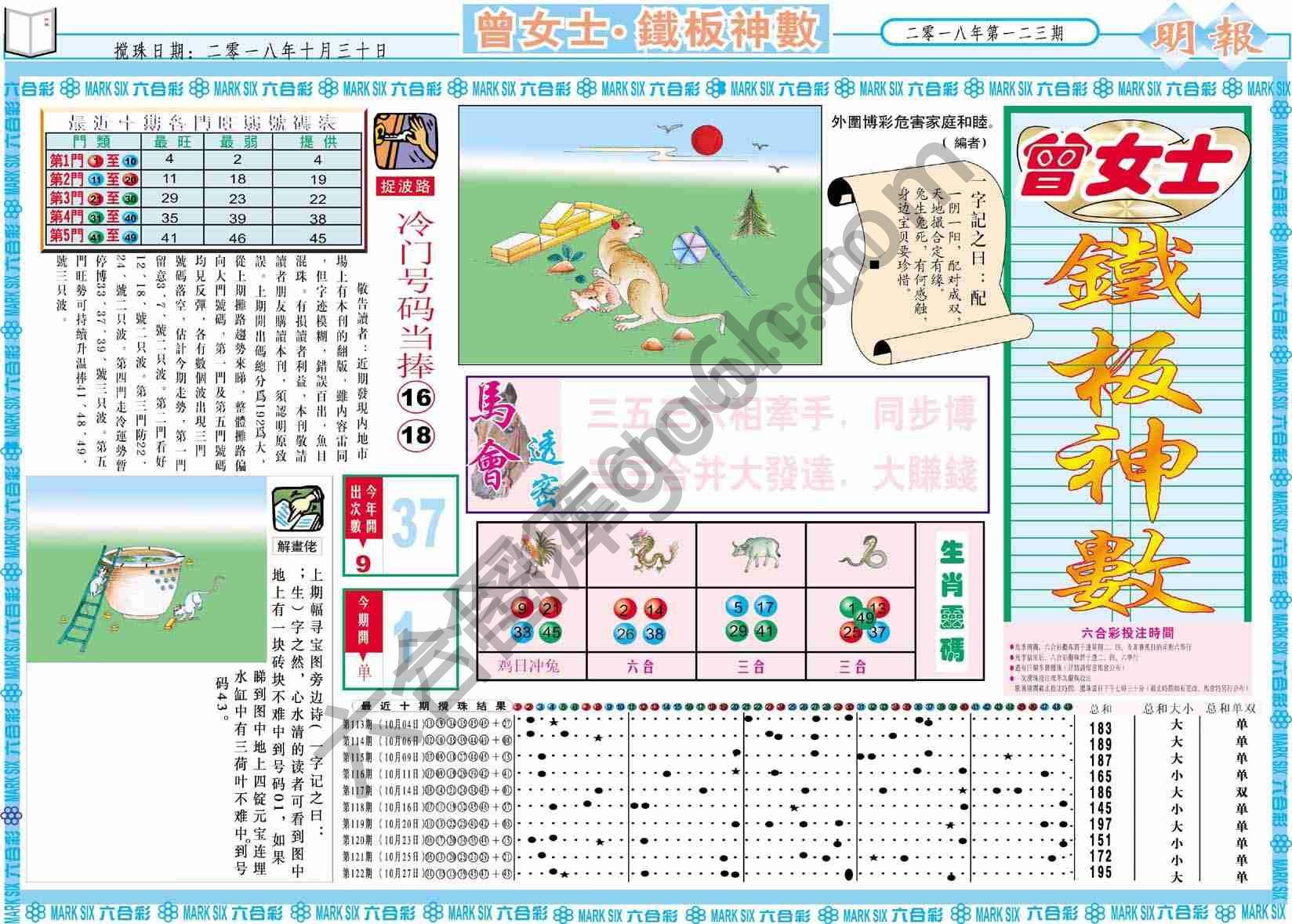 曾女士铁板神数