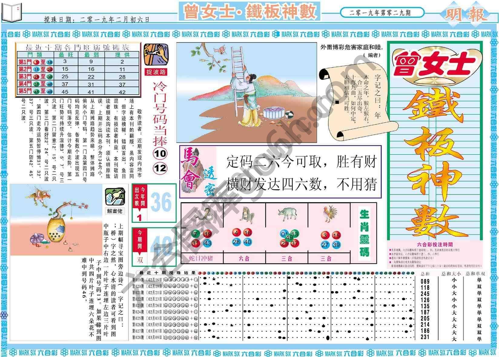 曾女士铁板神数