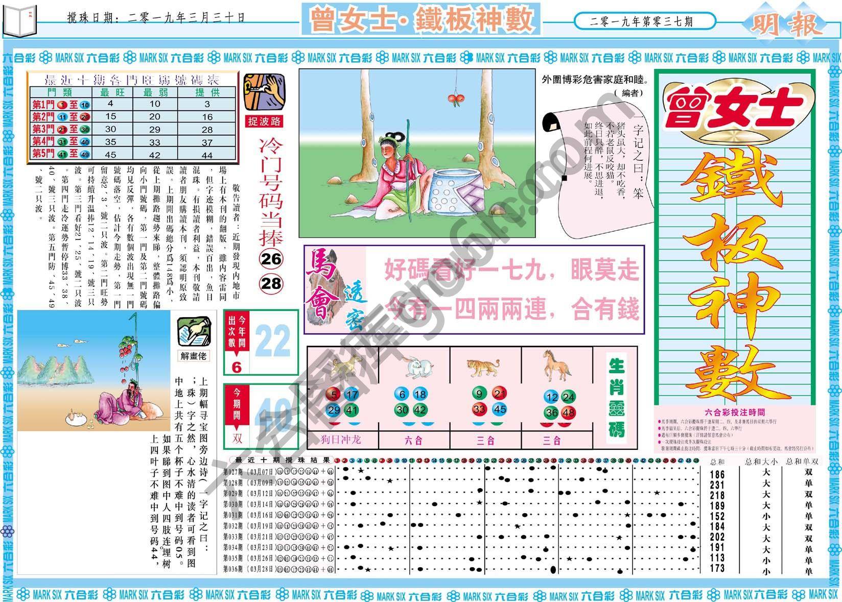 曾女士铁板神数