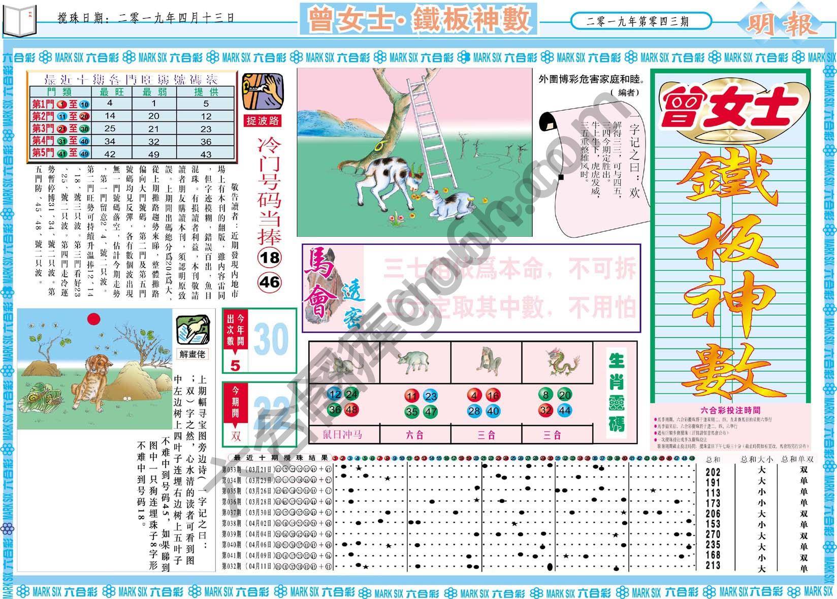 曾女士铁板神数