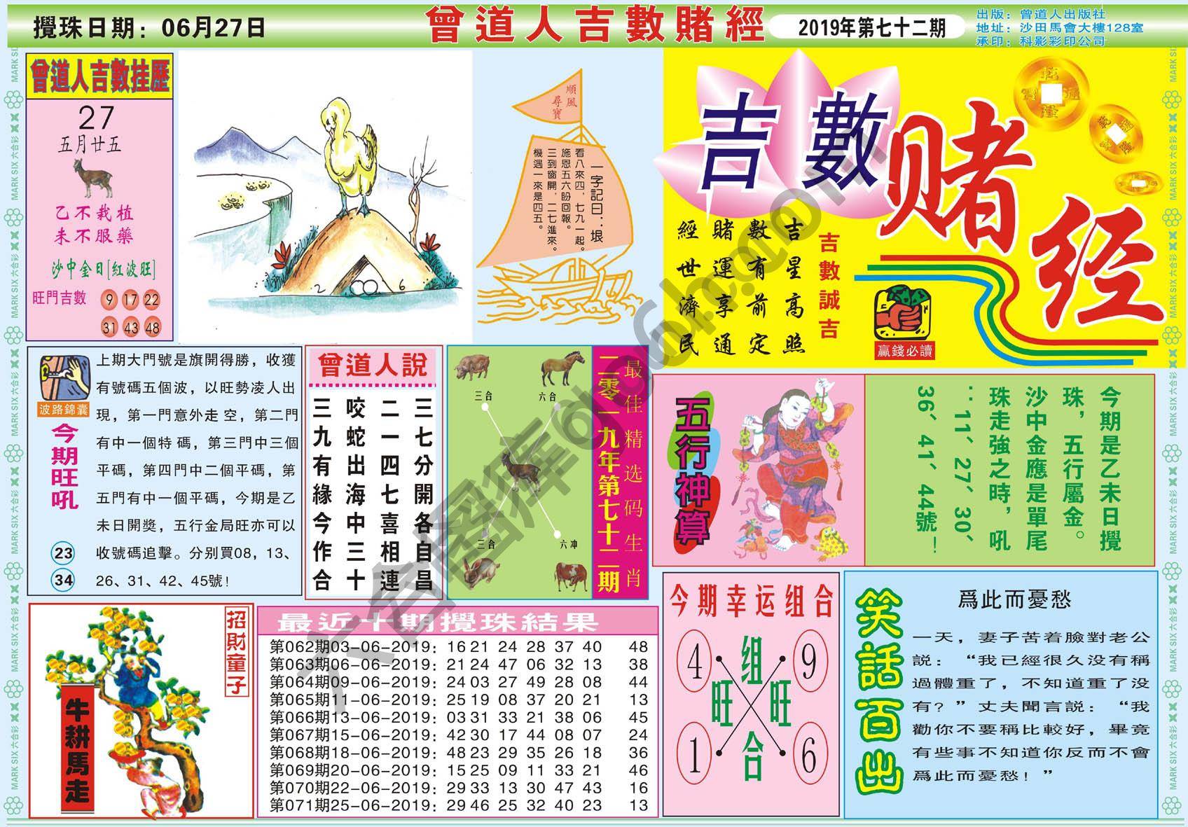 曾道人吉数赌经