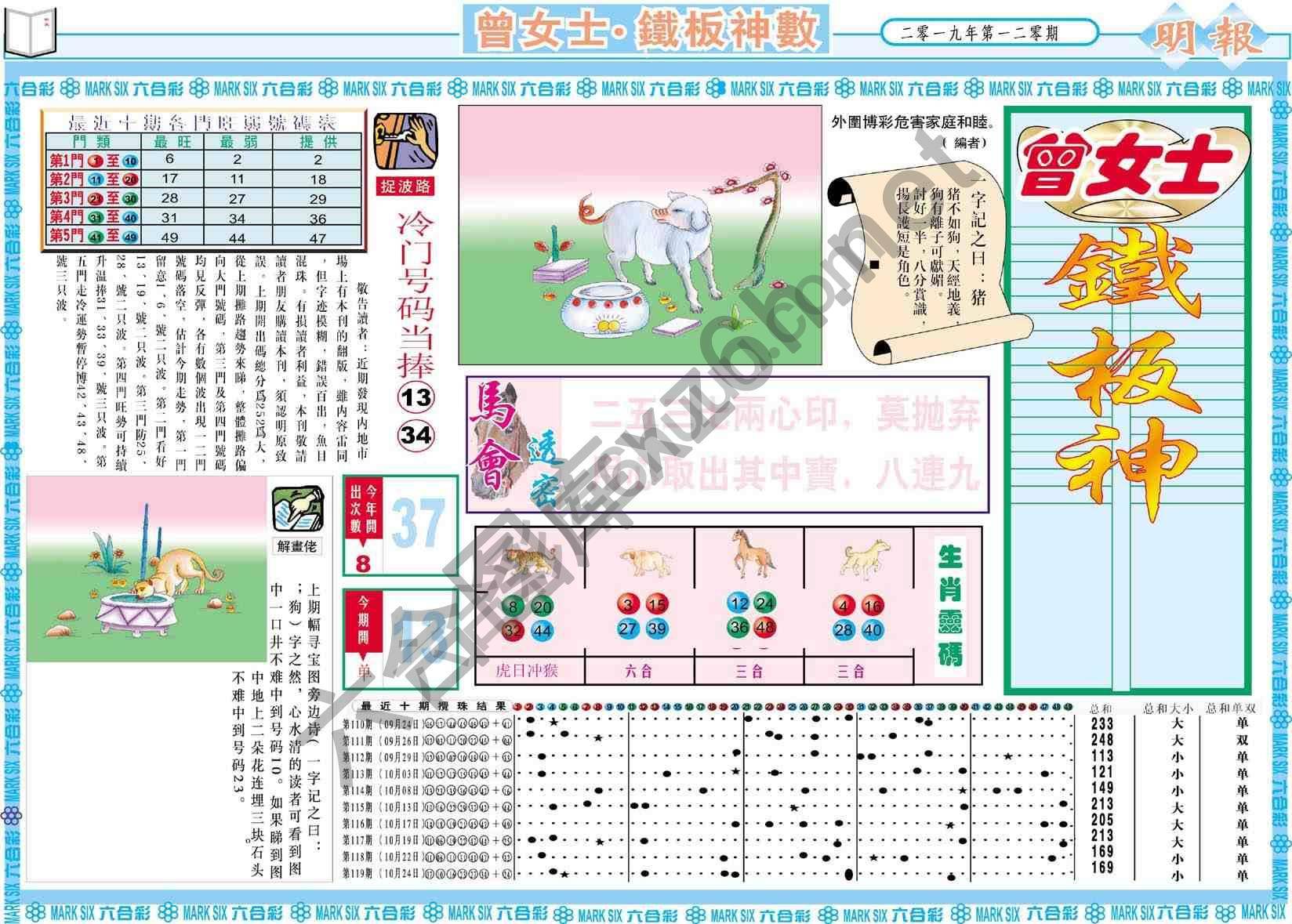 曾女士铁板神数