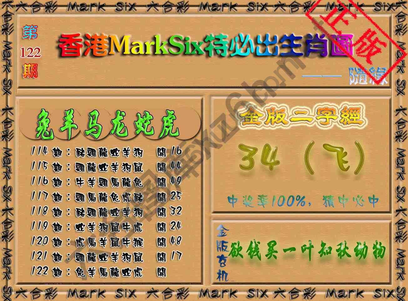 特必出生肖图