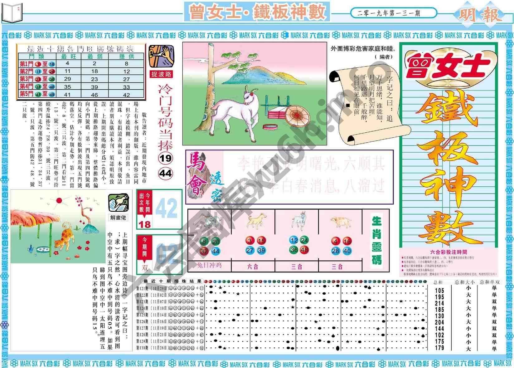 曾女士铁板神数