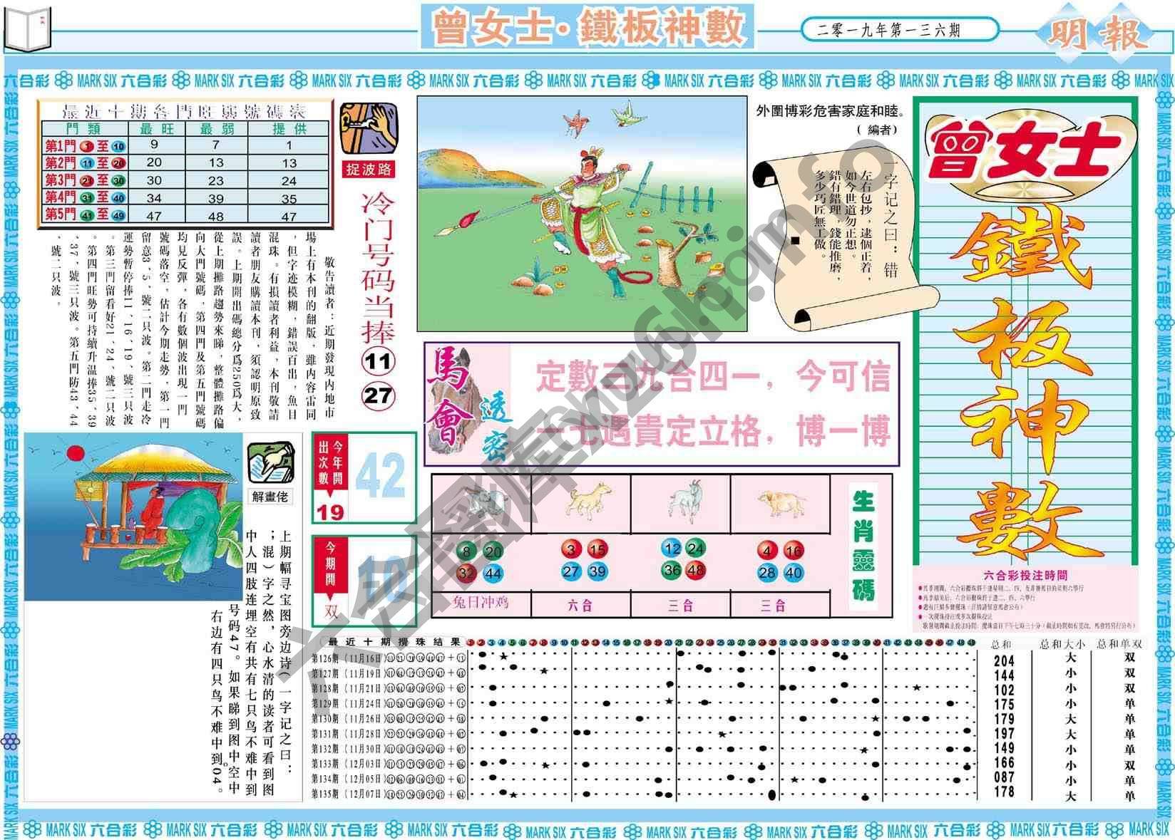 曾女士铁板神数